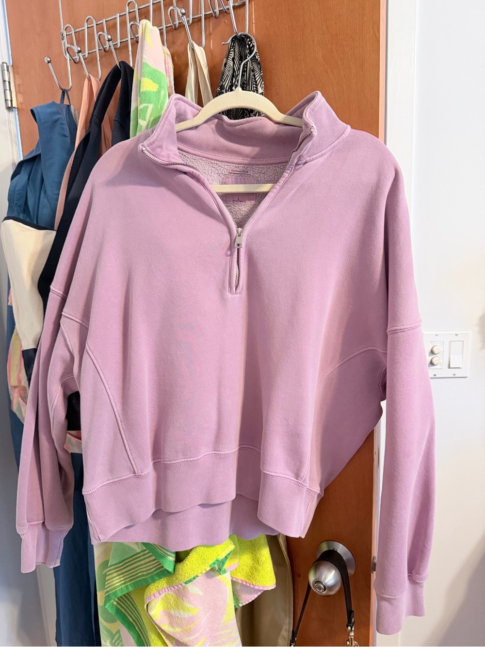 Abercrombie Women’s Lilac Essentials Half-Zip Pullover Sweatshirt
